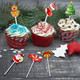 Merry Christmas Cake Toppers - 24pcs